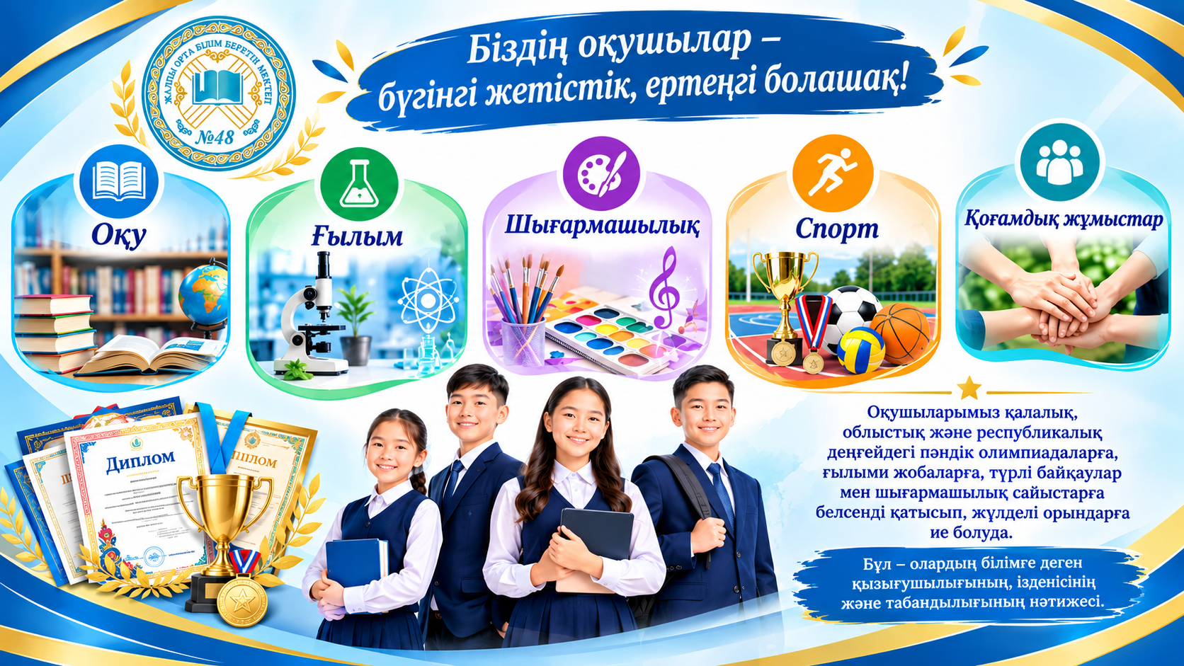 Мектеп оқушыларының жетістіктері.